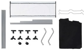 Separador de roupa suja com 3 sacos aço preto