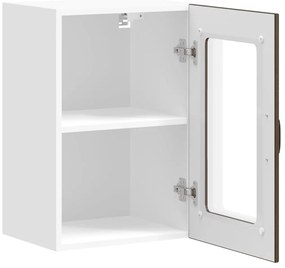 Armário de parede cozinha porta vidro Lucca carvalho castanho