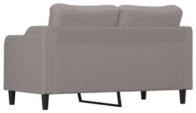 Sofá de 2 lugares tecido 140 cm cinzento-acastanhado