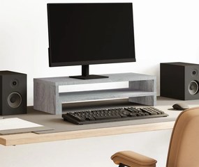 vidaXL Suporte monitor 54x22x15 cm derivados madeira cinzento sonoma