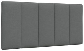 Estrutura de cama sem colchão 100x200 cm tecido cinzento-escuro