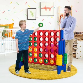 Conjunto Conecta 4 Gigante 119 cm para crianças e adultos com saco de transporte Jogo familiar interior exterior Azul