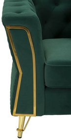 POLTRONA EMY COM ALMOFADA 104X83X76 CM VERDE E DOURADO