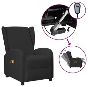 vidaXL Poltrona reclinável elétrica massagens couro artificial preto