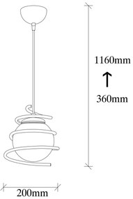 Candeeiro Suspenso Elegance – Preto – 20 cm