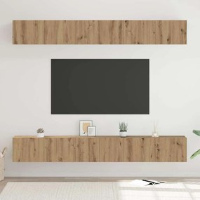 Conjunto de móvel de TV com prateleira 6 pcs carvalho artisiano
