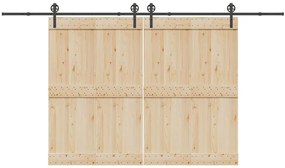 Kit de ferragens para porta deslizante 400 cm aço preto