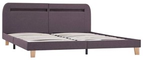 Estrutura cama c/ LEDs em tecido 160x200cm cinzento-acastanhado