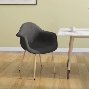 338084 vidaXL Cadeira de jantar tecido cinzento-escuro