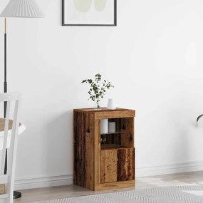 Lateral vidaXL com luzes LED Madeira velha 41x37x67 cm