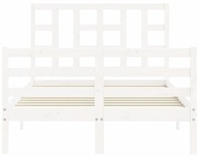 Estrutura de cama com cabeceira 120x200cm madeira maciça branco