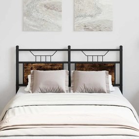 Cabeceira de cama 120 cm derivados madeira/aço carvalho fumado