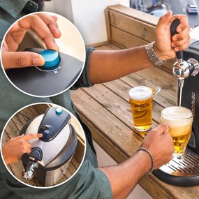 Dispensador de cerveja BeerFlow Steel 5000 com acabamento em aço inoxidável e com temperatura ajustável de 2 ˚C a 12 ˚C