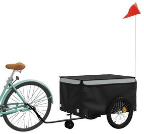 Reboque para bicicleta 45 kg ferro preto e cinza