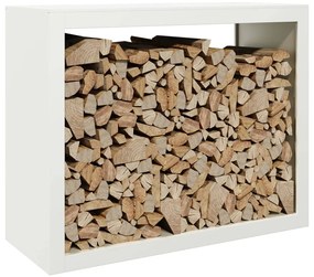 Suporte para lenha 100x40x80 cm aço branco