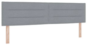 Cama Box Spring com Colchão Cinza Claro 180x200 cm Tecido