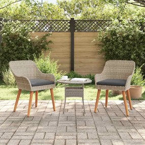 vidaXL Cadeira de Jardim 2 pcs Cinzento-claro 55 x 62,5 x 82cm vime PE