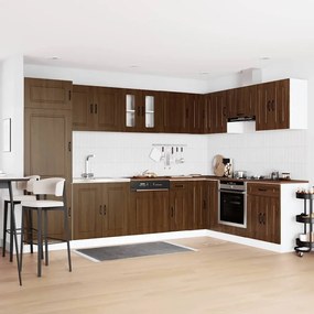 vidaXL Armário de Cozinha com porta 2 pcs Castanho 80 x 46 x 81.5 cm