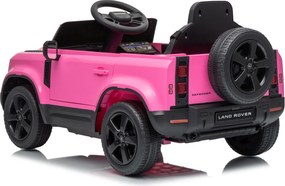 Carro elétrico para Crianças 12V 4x4 Land Rover Defender Rodas de espuma EVA, Assento Couro ecológico, Controlo remoto Rosa