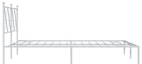 Estrutura de cama com cabeceira 135x190 cm metal branco