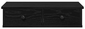 Prateleira parede c/ gavetas 60x28x15 cm deriv. madeira preto