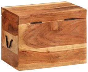 Caixa de arrumação 39x28x31 cm madeira de acácia maciça