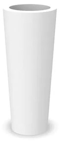 Vaso de flores colorido redondo Polietileno CASA, JARDIM, RESTAURANTE, BAR FICUS 80 (ø29 x 79cm) - Branco