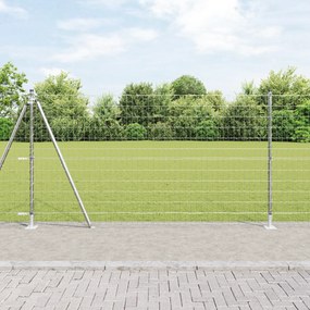 Cerca Euro com 13 Postes Flangeados 1,2x25 m de Aço Galvanizado