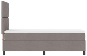 Cama Box Spring com Colchão Taupe 80x200 cm Tecido