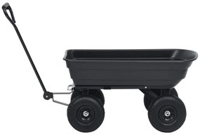 Carrinho de mão basculante para jardim 300 kg 75 L preto
