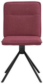 Cadeiras de jantar 2 pcs tecido vermelho tinto
