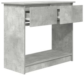 Mesa consola com gavetas 85,5x38,5x74,5 cm cinzento cimento