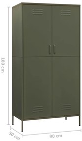 Roupeiro 90x50x180 cm aço verde-azeitona