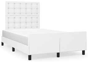 vidaXL Estrutura de cama sem colchão 120x190cm couro do falso branco