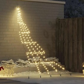 vidaXL Árvore de Natal LED com 168 LEDs Branco quente 306 cm Metal