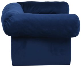 Sofá para cães com gaveta 75x50x38 cm pelúcia azul
