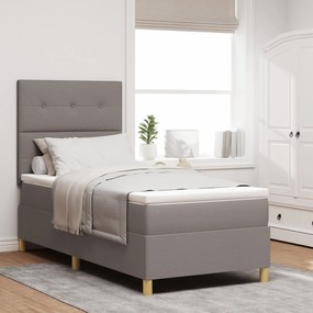 Cama Box com Colchão Taupe 100x200 cm Tecido