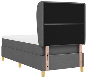 Cama Box com Colchão vidaXL Cinza Escuro 90x200 cm Tecido