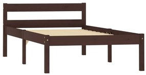 Estrutura de cama 90x200 cm pinho maciço castanho-escuro