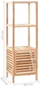 Armário de arrumação para WC nogueira maciça 39,5x35,5x123 cm