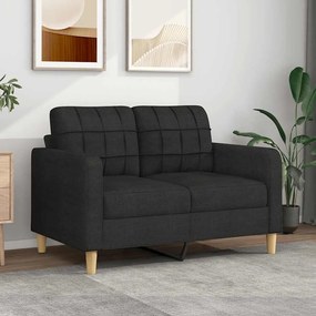 Sofá de 2 lugares tecido 120 cm preto