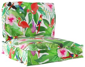 vidaXL Conjunto de Almofadas para Palete Floral 2 pcs Selva Tropical