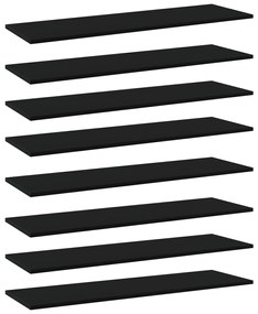 vidaXL Prateleiras p/ estante 8 pcs 100x30x1,5cm contraplacado preto