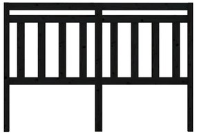 Cabeceira de cama 126x4x100 cm pinho maciço preto