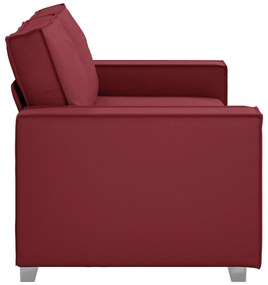 Sofá Loveseat vidaXL Vinho 140 cm em Couro Sintético