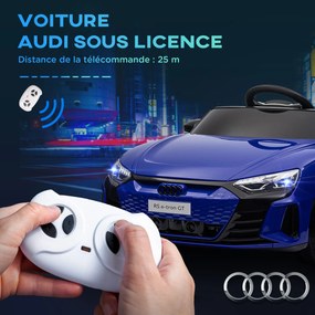 Carro elétrico infantil de 12 V - comando parental - efeitos sonoros e luminosos - Audi RS E-tron GT azul