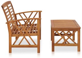 2 pcs conjunto lounge de jardim madeira de acácia maciça