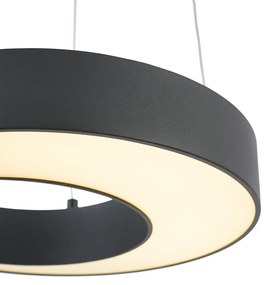 Candeeiro suspenso moderno preto 50cm incl. LED regulável em 3 níveis - Organici Moderno