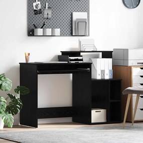 vidaXL Mesa com Armazenamento Carvalho Preto 120,5x44x88,5 cm Madeira de Engenharia