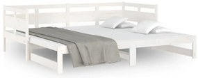 Sofá-cama de puxar 2x(90x200) cm pinho maciço branco